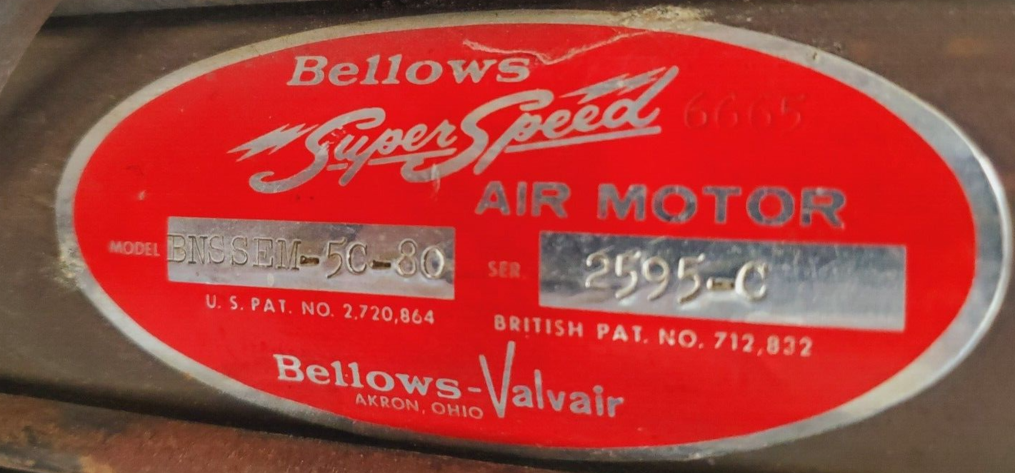 Bellows Super Speed Valvair Air Motor D900 BNSSEM-5C-80 | 2595-C 712,832 | A799 Item image 3