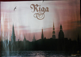 Original Poster Latvia Riga Skyline Cityscape Sea Sky Intourist Baltic - £79.97 GBP