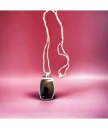 Beautiful mid-century sterling silver diamond cut chain and black onyx p... - $120.78 CAD