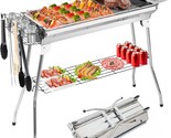 Teqhome Portable Charcoal Grill, Upgraded Folding Large Barbecue Charcoa... - $97.97