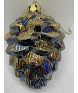 Glass Pine Cone Ornament w/Gold Glitter - $31.18 CAD