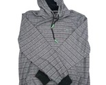Lost Hoodie Mens Size Medium Black Plaid Gray Print Pullover Sweater - $12.86