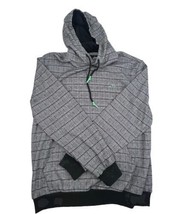 Lost Hoodie Mens Size Medium Black Plaid Gray Print Pullover Sweater - $12.86