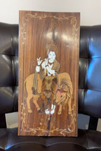 Intrucate Design Wood Vintage Lord Krishna Holding Flute Wall art - £98.71 GBP