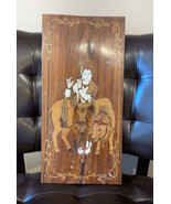 Intrucate Design Wood Vintage Lord Krishna Holding Flute Wall art - $124.94