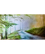 Dibujo original de paisaje pintado al pastel. Paisaje a pastel.Cuadro de... - $4,352.57 MXN