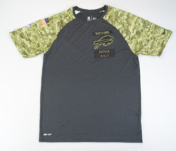 Nike On Field Buffalo Bills NFL Salute to Service Military Dri Fit T-Shirt L Cam - £18.94 GBP