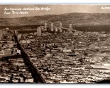 RPPC San Francisco Oakland Bay Bridge Fron Twin Peaks CA UNP Postcard V10 - £3.17 GBP