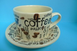 VTG Pottery HemerA Gurbuz ithalat mark Coffee Cup &amp; Saucer Set Made in PRC - $14.80