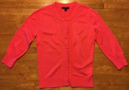 Banana Republic Women&#39;s Pink 3/4 Sleeve Cardigan Sweater Flat Bead - Siz... - $14.96