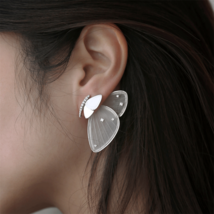 925 Sterling Silver Artistic 3D Butterfly Stud Earrings For Women Designer Trend - £128.40 GBP