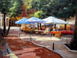 36x48 inches Street Caffee Oil Painting Canvas Art Wall Decor modern02D - $300.00