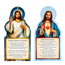 House Blessing Sacred Heart of Jesus AND Divine Mercy Plaques 6&quot; x 3&quot; ea... - £13.58 GBP