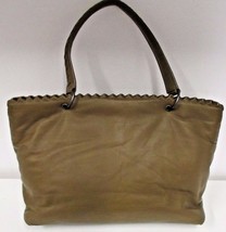 BOTTEGA VENETA Brown  Smooth Lambskin Leather &quot;Tina&quot; Top Handle Bag - $799.99