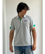 Men’s Fila Gray Green White Short Sleeve Polo Shirt NWT - £46.35 GBP