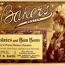 Baker&#39;s Boston Chocolate 1897 Advertisement Victorian Good Luck Moon DWFF17 - $19.99