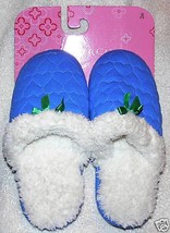 NWT Charter Club Womens Blue Slippers Scuffs Bow Rubber Soles Scuffs Medium $22 - £11.27 GBP