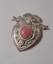 Very Awesome Spingarn New York Large Pink And Silver Tone Brooch - £175.45 GBP