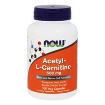 NOW Foods Acetyl L-Carnitine 500 mg., 100 Vegetarian Capsules - $20.79