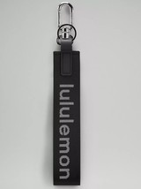 LULULEMON NEVER LOST KEYCHAIN BLACK/WHITE SILVER HARDWARE NWT USPS SHIP - $42.52