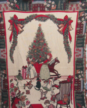 Bob Timberlake Christmas Tree Holiday Tapestry Fringed Throw Blanket - £39.07 GBP