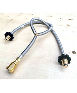 29&quot; Stainless Braided Hose Y Splitter Dual Propane Tanks Convert Adapter... - $26.17