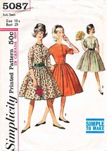 Vintage 1950&#39;s/60&#39;s Girl&#39;s DRESS Simplicity Pattern 5087-s Sub-Teen&#39;s Size 10 - £9.43 GBP