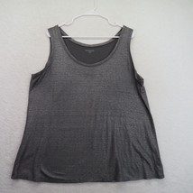 Eileen Fisher Shirt Womens Size 1X Metallic Gray Organic Linen Tank Top - £18.58 GBP