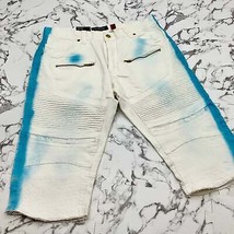 Men&#39;s Makobi White | Blue Denim Shorts NWT - £76.80 GBP