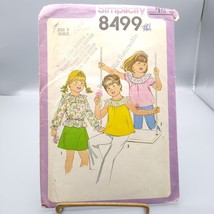Vintage Sewing PATTERN Simplicity 8499, Girls 1978 Pullover Top, Child S... - $12.60
