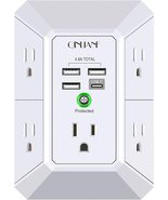 USB Wall Charger, Surge Protector, 5 Outlet Extender with 4 USB Charging... - £27.96 GBP