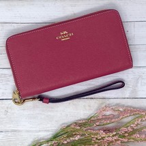 Coach Long Zip Around Wallet in Strawberry Haze Leather C3441 New With Tags - £208.98 GBP