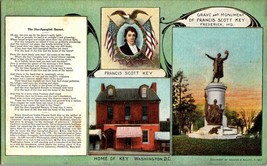Washington DC Souvenir Vintage Postcard Francis Scott Key Mansion Monument Grave - £3.11 GBP