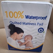 Texartist 100%Waterproof Quilted Wave Queen Fitted Mattress Pad Protecti... - £12.12 GBP