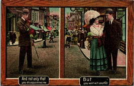 Vtg Postcard 1911 Romance Humor Wood Frame Border You Disappointed Me - £3.17 GBP