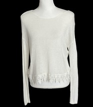 Garage Sweater Ivory Lace Crochet Bottom Women&#39;s XS Lightweight Boho SMA... - $15.82