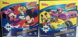 Two 24 Piece Disney Junior Mickey Mouse and the Roadster Racers Puzzles ... - $4.00