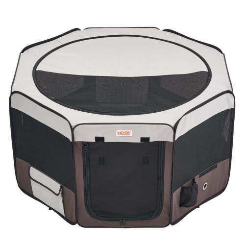46 inch Portable Dog Playpen Premium Waterproof 600D Oxford Cloth, Removable Zip
