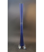 Cobalt Blue Eiffel Tower Bud Vase 16&quot; Tall, Cobalt Encased In Clear, Mint - £29.12 GBP