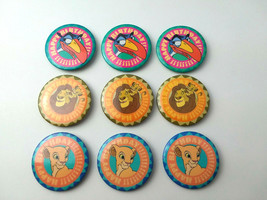Vintage Lion King Birthday Buttons Lot from the 90&#39;s Simba Mufasa Zazu Nala - £3.91 GBP