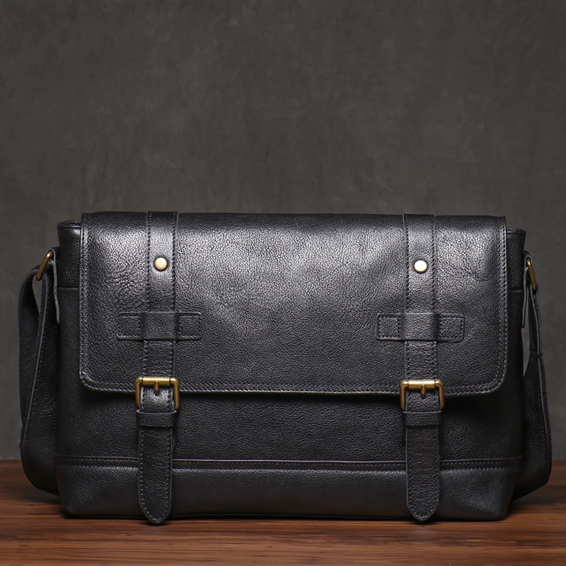 ROOG Men&#39;s Luxury Messenger Bag Genuine Leather Briefcase High Quality Shoulder  - £117.63 GBP