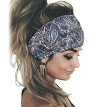 Boho Scrunchy Headband - Hippie Wide Headband - Yoga Headband - £12.40 GBP