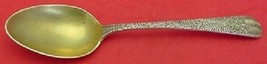 Antique Engraved by Tiffany and Co Sterling Silver Teaspoon Gold Washed 6&quot; - £125.82 GBP