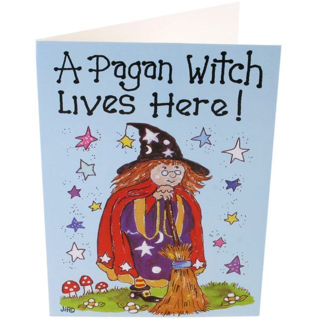 A Pagan lives here  Witch Smiley Cards.pagan/wiccan/new age - $4.16