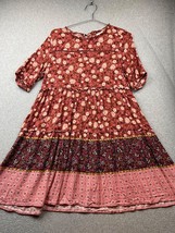 Knox Rose Womens Tiered Dress Size L Knee Length Floral Prairie Cottagecore Boho - £22.49 GBP