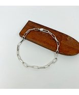 Long Open Box Chain Bracelet 925 Sterling Silver, Handmade Unisex Jewelr... - £46.47 GBP