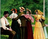 Vtg Cartolina 1908 Illustrato Postale Scheda Co.Romance - Snobba Un Sad ... - $7.12