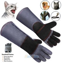 16In Leather Gloves Animal Handling Dog Cat Scratch Snake Bite Proof Lon... - £38.63 GBP