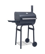 vidaXL Charcoal BBQ Grill Smoker with Bottom Shelf Black - $270.21 CAD