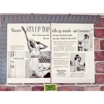 1951 Warner&#39;s - Sexy woman in Girdle Bra on Telephone -Original Vtg 2pg PRINT AD - $19.79